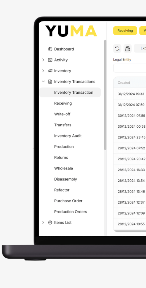 YumaPOS Back Office Inventory Management