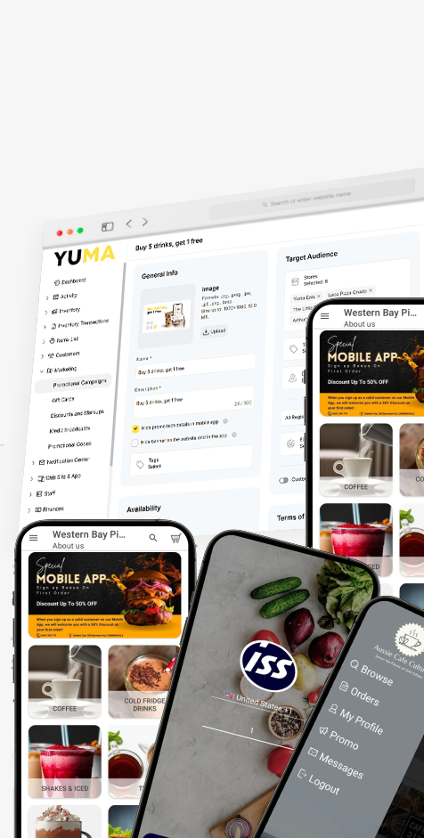 YumaPOS Website and Mobile App