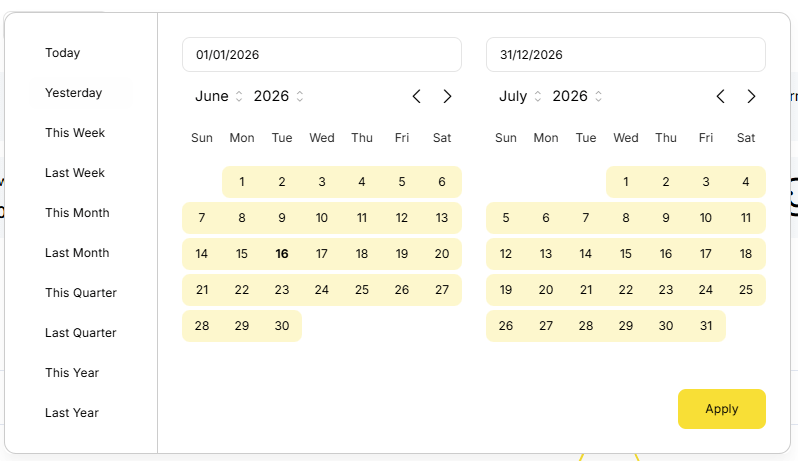 YumaPOS Knowledgebase BOM FILTER By Date Range