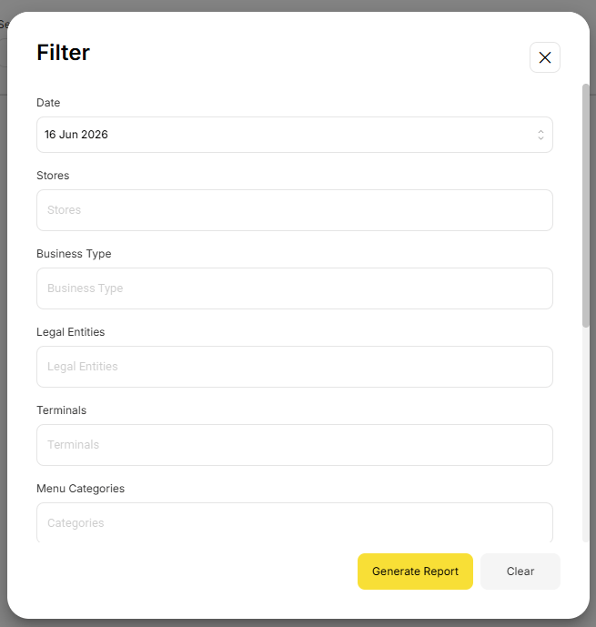 YumaPOS Knowledgebase BOM FILTER By Reports