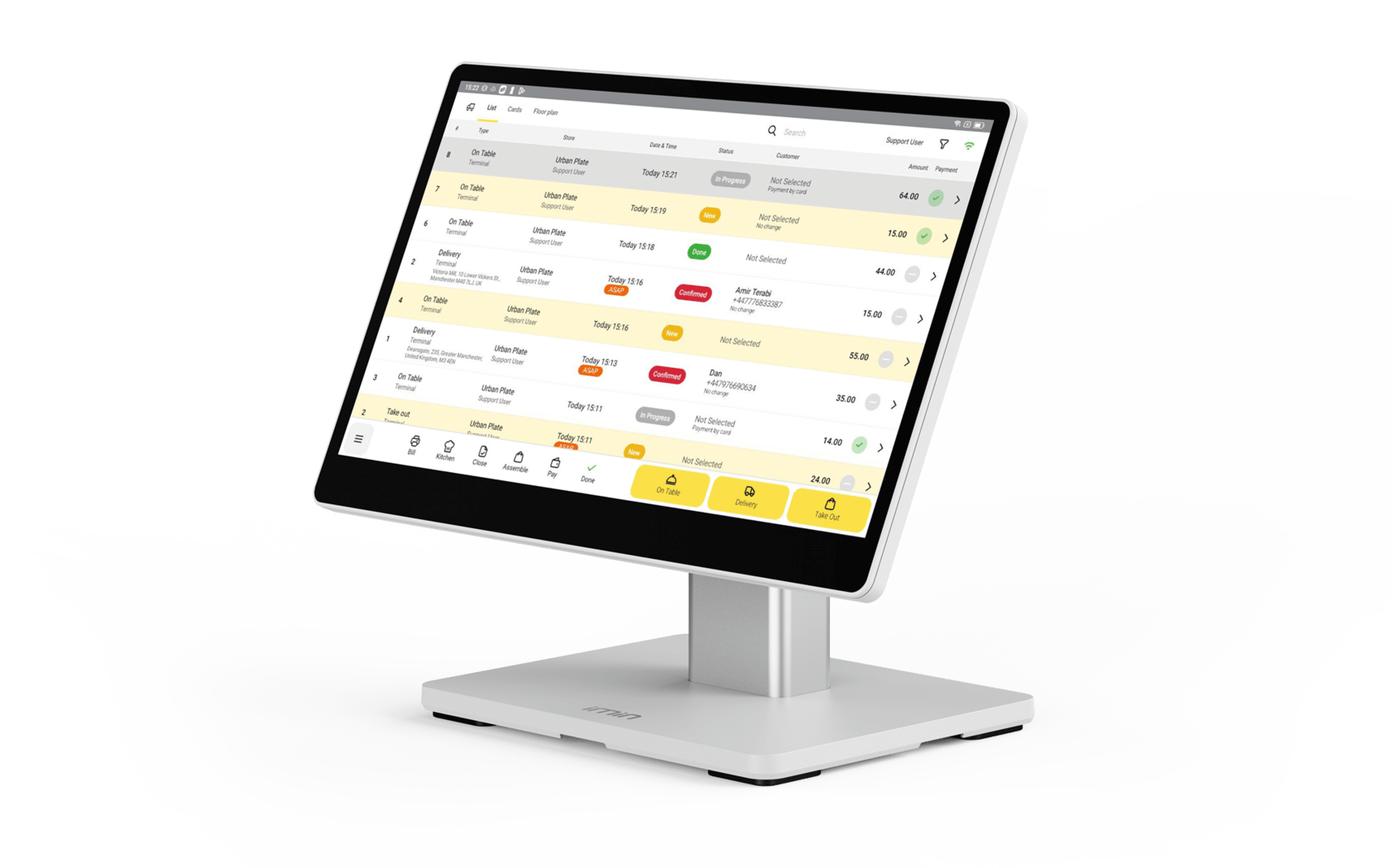 YumaPOS Order Management on a Single Screen
