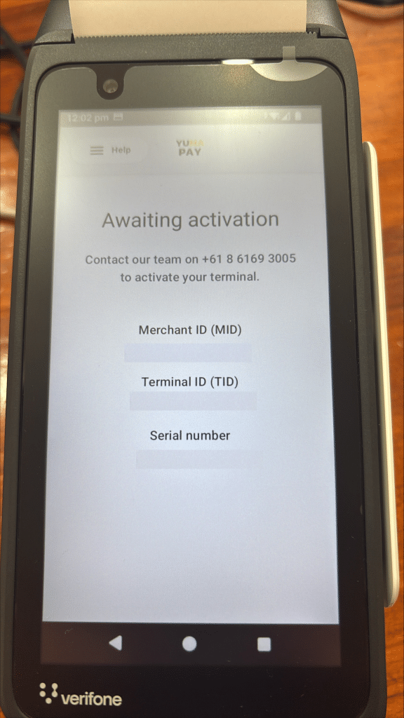 YumaPAY Verifone P660 Awaiting Activation